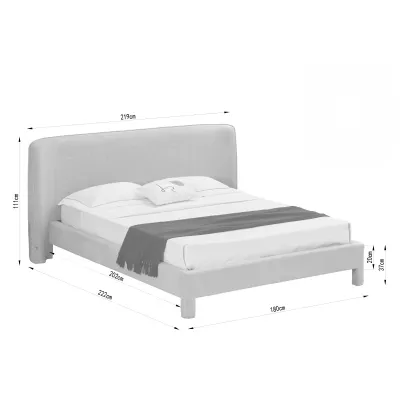 Čalouněná manželská postel 160x200 JANINE - béžová