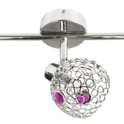 Stropní bodové osvětlení ARON - 3xG9, 40W, chromované / fialové