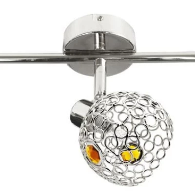 Stropní bodové osvětlení ARON - 3xG9, 40W, chromované / jantarové