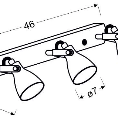 Bodové stropní industriální osvětlení ASH - 3xGU10, 40W, matné šedé