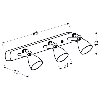 Bodové stropní industriální osvětlení ASH - 3xGU10, 40W, matné šedé