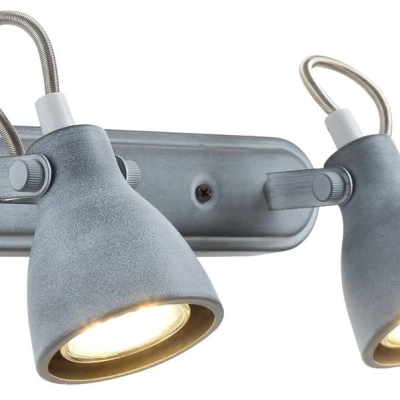 Bodové nástěnné / stropní industriální osvětlení ASH - 2xGU10, 40W, matné šedé