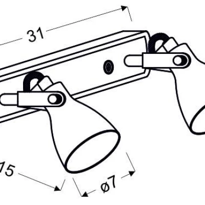 Bodové nástěnné / stropní industriální osvětlení ASH - 2xGU10, 40W, matné šedé