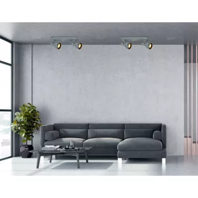 Bodové nástěnné / stropní industriální osvětlení ASH - 2xGU10, 40W, matné šedé