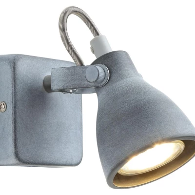 Bodové nástěnné industriální osvětlení ASH - 1xGU10, 40W, matné šedé