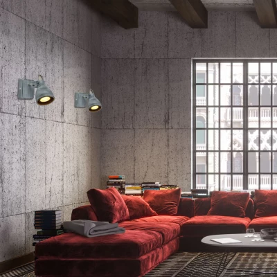 Bodové nástěnné industriální osvětlení ASH - 1xGU10, 40W, matné šedé