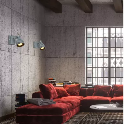 Bodové nástěnné industriální osvětlení ASH - 1xGU10, 40W, matné šedé