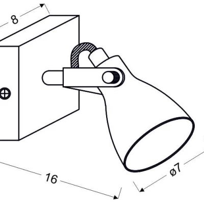 Bodové nástěnné industriální osvětlení ASH - 1xGU10, 40W, matné šedé