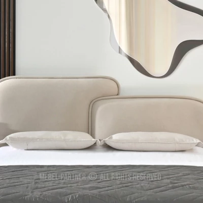 Designová postel 160x200 KANANI - béžová