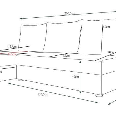 Moderní rohová sedačka HORTENZIE - černá / bílá