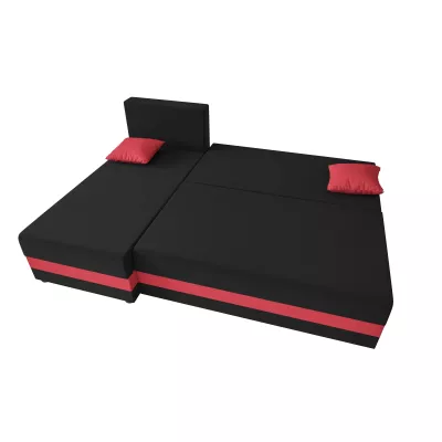 Moderní rohová sedačka HORTENZIE - černá / tmavě šedá