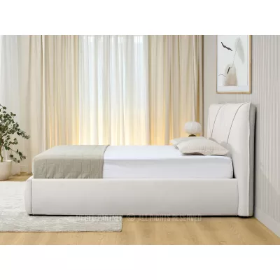 Čalouněná postel 160x200 KARLINA s úložným prostorem - krémová