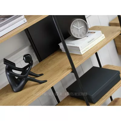 Široký policový regál ELEMER - dub / černý