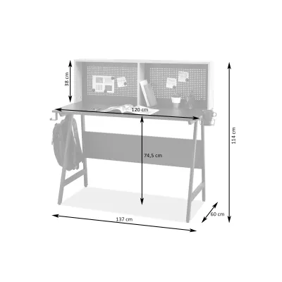 Psací stůl OJANY - bílý / dub