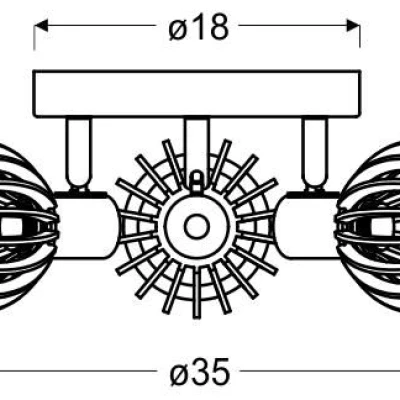 Stropní bodové osvětlení ATARRI - 3xE14, 25W, kulaté, přírodní dřevo / bílé