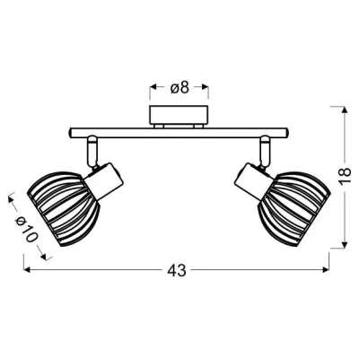 Nástěnné / stropní bodové osvětlení ATARRI - 2xE14, 25W, přírodní dřevo / bílé