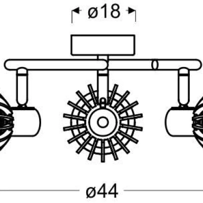 Stropní bodové osvětlení ATARRI - 3xE14, 25W, kruhové, přírodní dřevo / bílé