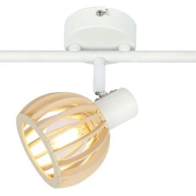 Stropní bodové osvětlení ATARRI - 3xE14, 25W, přírodní dřevo / bílé