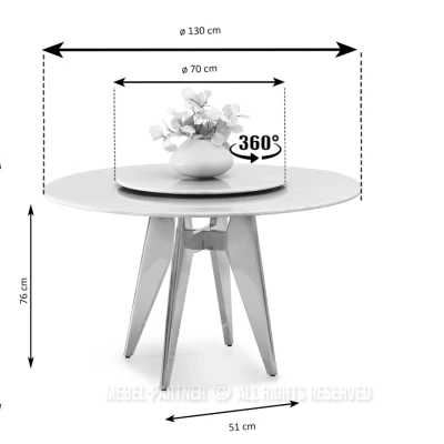 Elegantní jídelní stůl FARKAS - béžový / zlatý