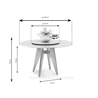 Elegantní jídelní stůl FARKAS - béžový / zlatý