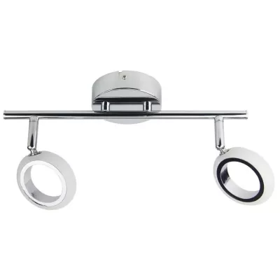 LED moderní stropní bodové osvětlení AURELION - 2x4W, 3000K (teplá bílá), chromované