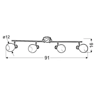 Stropní bodové moderní svítidlo AVILA - 4xE14, 40W, stříbrné