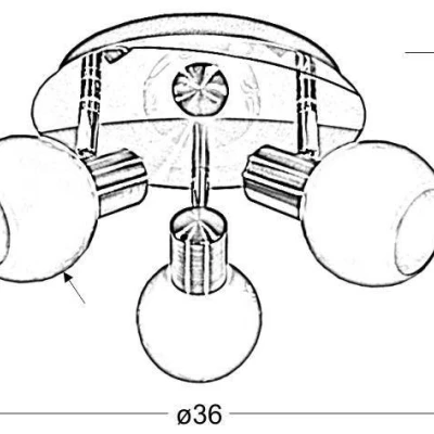 Stropní bodové moderní svítidlo AVILA - 3xE14, 40W, stříbrné