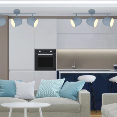 Stropní bodové osvětlení AZURO - 3xE27, 40W, matné šedé