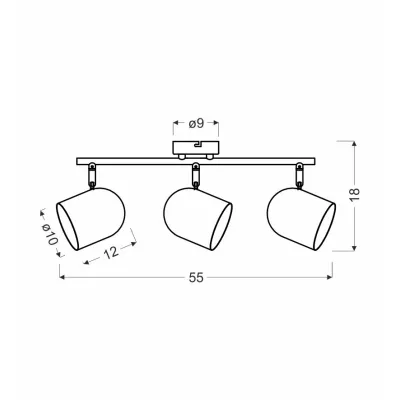 Stropní bodové osvětlení AZURO - 3xE27, 40W, bílé