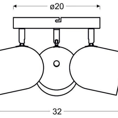 Stropní bodové osvětlení AZURO - 3xE27, 40W, kulaté, matné šedé