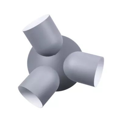 Stropní bodové osvětlení AZURO - 3xE27, 40W, kulaté, matné šedé