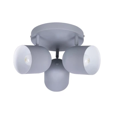 Stropní bodové osvětlení AZURO - 3xE27, 40W, kulaté, matné šedé