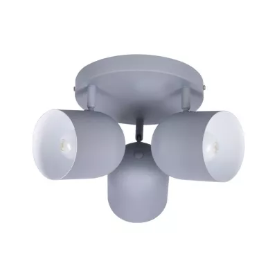 Stropní bodové osvětlení AZURO - 3xE27, 40W, kulaté, matné šedé