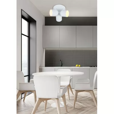 Stropní bodové osvětlení AZURO - 3xE27, 40W, kulaté, bílé