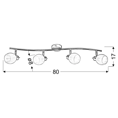 Stropní bodové svítidlo BARS - 4xG9, 40W, chromované / čiré