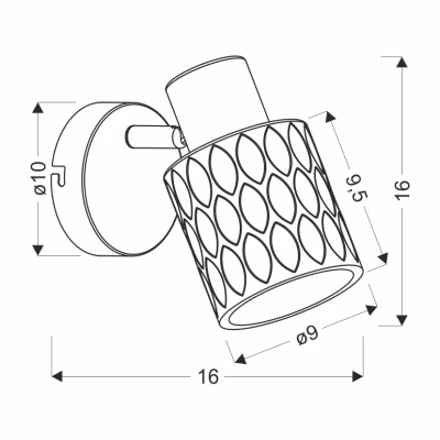 Nástěnné bodové svítidlo BILL - 1xE27, 40W, černé / kouřové sklo
