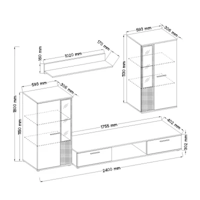 Nábytek do obýváku SANA - dub lefkas