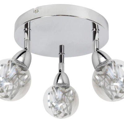 Stropní kulaté bodové LED světlo BOLO - 3x6W, 3000K (teplá bílá), chromované