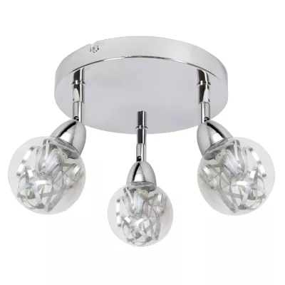 Stropní kulaté bodové LED světlo BOLO - 3x6W, 3000K (teplá bílá), chromované