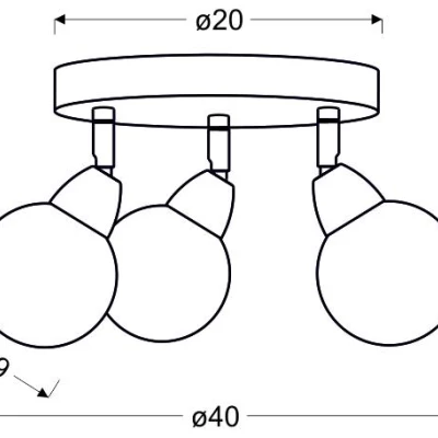 Stropní kulaté bodové LED světlo BOLO - 3x6W, 3000K (teplá bílá), chromované
