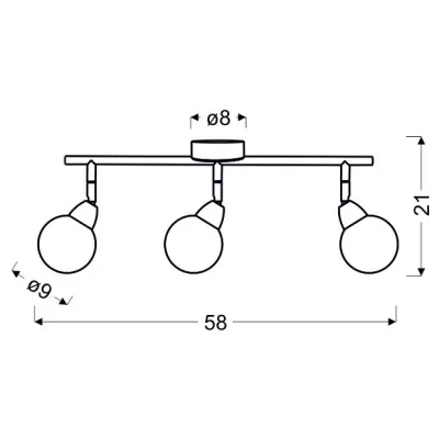 Stropní bodové LED světlo BOLO - 3x6W, 3000K (teplá bílá), chromované