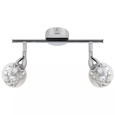Nástěnné / stropní bodové LED světlo BOLO - 2x6W, 3000K (teplá bílá), chromované