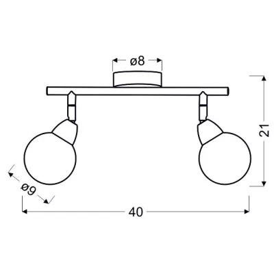 Nástěnné / stropní bodové LED světlo BOLO - 2x6W, 3000K (teplá bílá), chromované