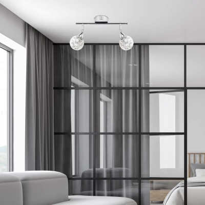 Nástěnné / stropní bodové LED světlo BOLO - 2x6W, 3000K (teplá bílá), chromované