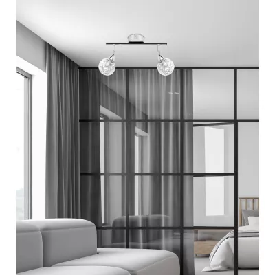 Nástěnné / stropní bodové LED světlo BOLO - 2x6W, 3000K (teplá bílá), chromované