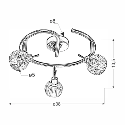 Stropní bodové kruhové osvětlení BOMBOLA - 3xG9, 40W, chromované / čiré