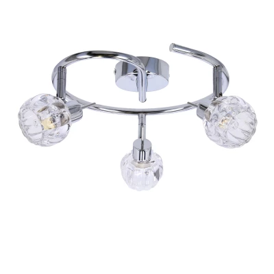 Stropní bodové kruhové osvětlení BOMBOLA - 3xG9, 40W, chromované / čiré