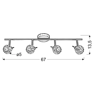 Stropní bodové osvětlení BOMBOLA - 4xG9, 40W, chromované / čiré