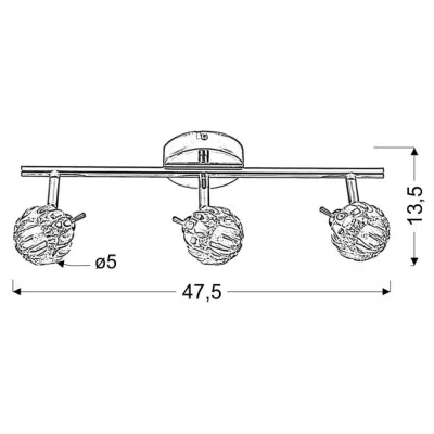 Stropní bodové osvětlení BOMBOLA - 3xG9, 40W, chromované / čiré