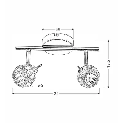 Nástěnné / stropní bodové osvětlení BOMBOLA - 2xG9, 40W, chromované / čiré